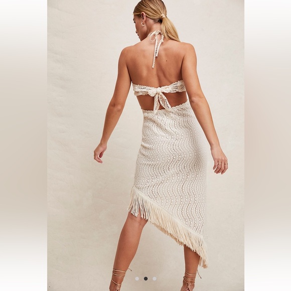 NWT Anna Sui x Free People Crochet Lace Cutout Midi Dress - Picture 3 of 9